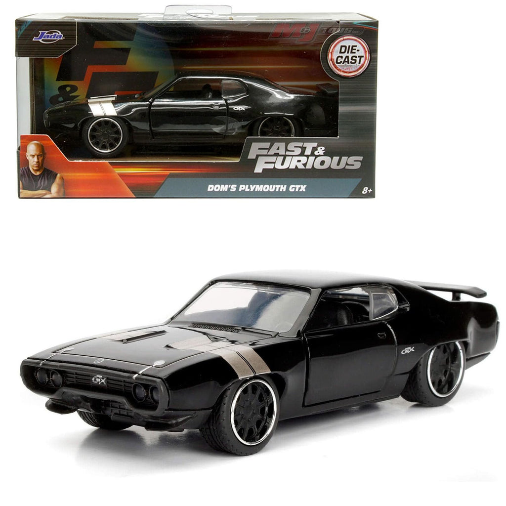 JADA Toys 1/32 Fast and Furious Doms Plymouth GTX 1971 Black Fast and The Furious Dom's Plymouth Mini Car