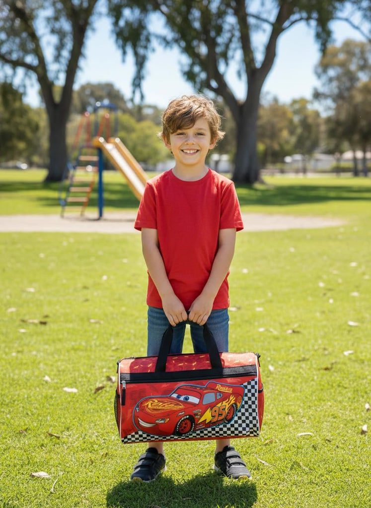 Disney Kids Duffle Bag 16.5" – Travel & Sports Bag with Zipper Pocket, Mesh Side Pockets & Shoulder Strap