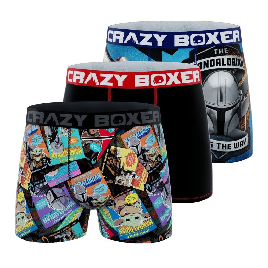 CRAZYBOXER Men's Underwear The Mandalorian Soft Comfortable Boxer Brief Original (3 PACK)