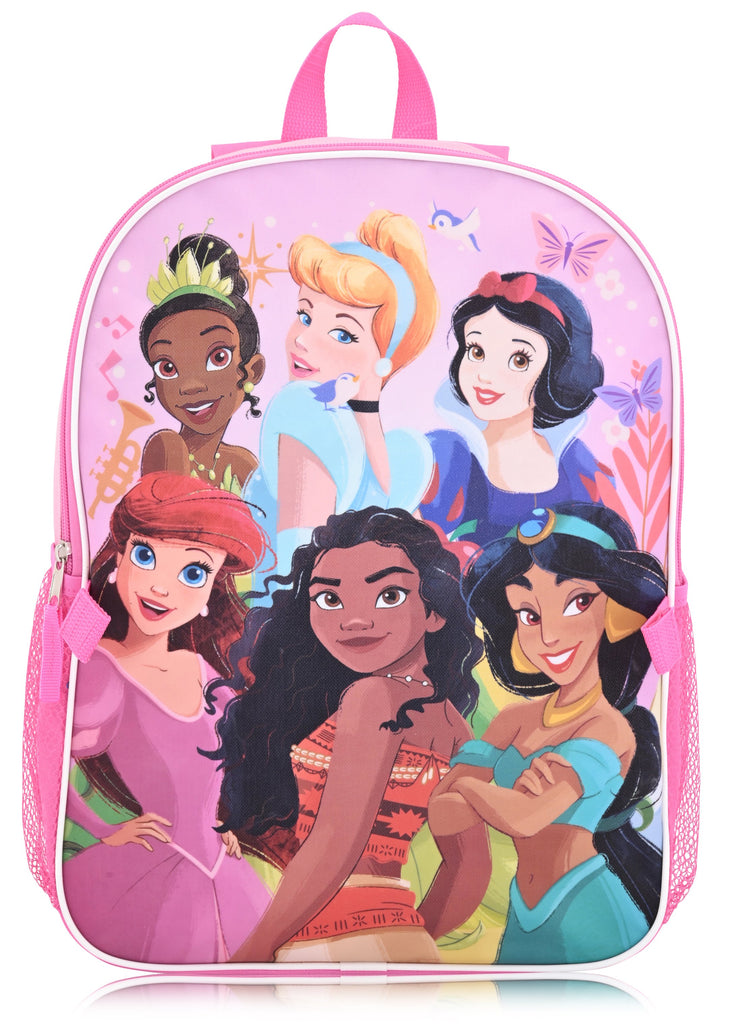 Princess Fast Forward Disney and more 16" Backpacks With Lunch Bag - Licensed Characters Kids Schoolbag