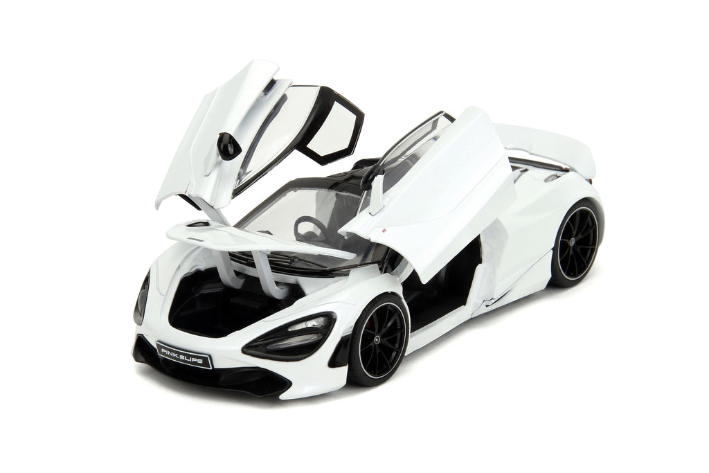 Pink Slips 1:24 W6 McLaren 720S Die-Cast Car w/Base, Toys for Kids and Adults(White)