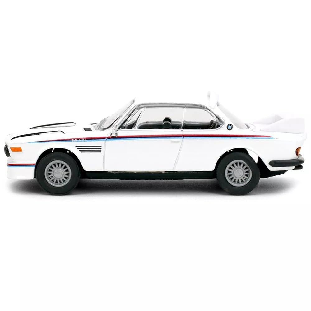 Jada Majorette Collection – 1975 BMW 3.0 CSL 1:64 Die-Cast Model Car with Rubber Tires & Display Case, for Collectors & Adults