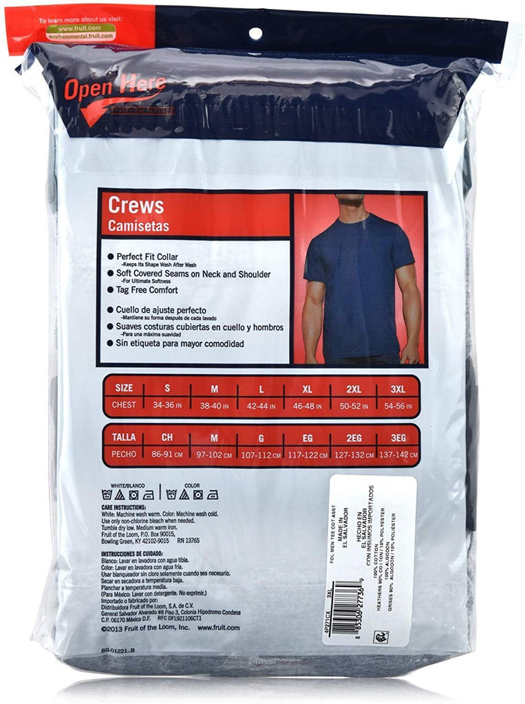 Fruit of the Loom Men's Crew Neck T-Shirt Multipack