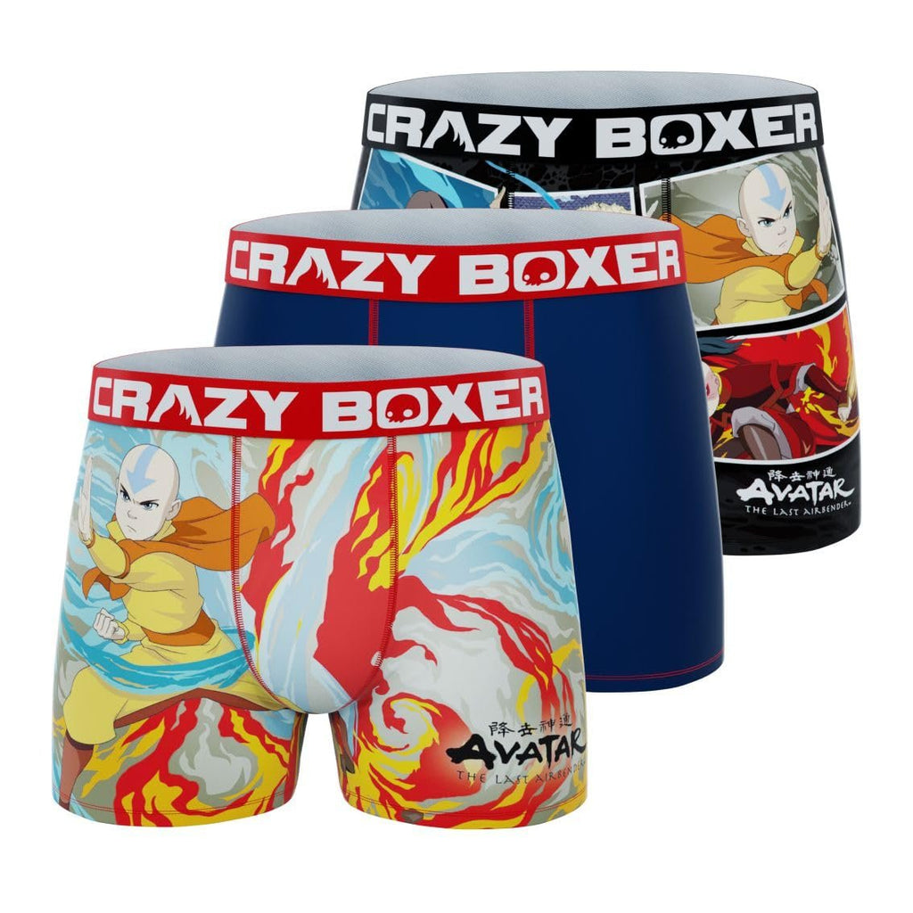 CRAZYBOXER Men's Underwear Avatar Stretch Lightweight Boxer Brief Comfortable (3 PACK)
