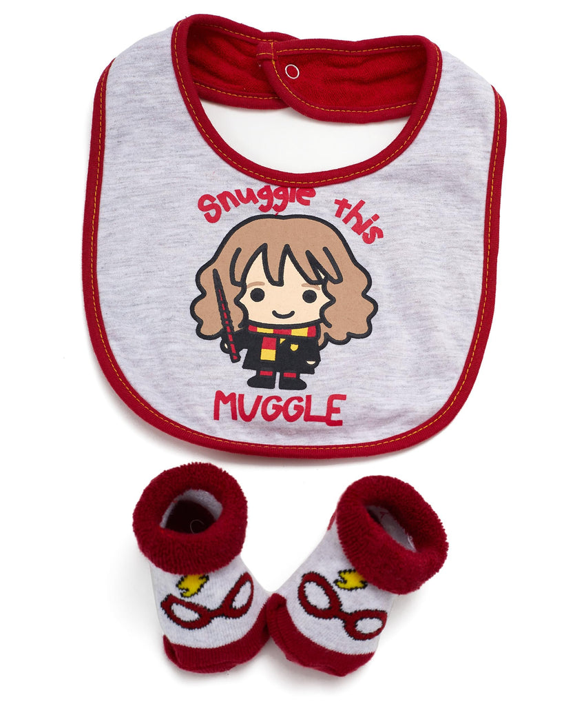 Harry Potter Baby Unisex Bib and Bootie Set Gifts for Baby (Red Multi, 0-12 Months)