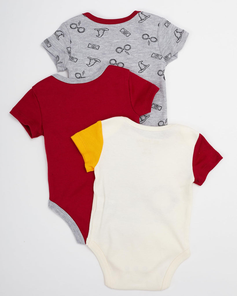 Harry Potter Baby Boys’ Short Sleeve Bodysuit Multipack Gift For Baby Girl or Boy Baby Clothes (Burgundy, 6-9 Months)