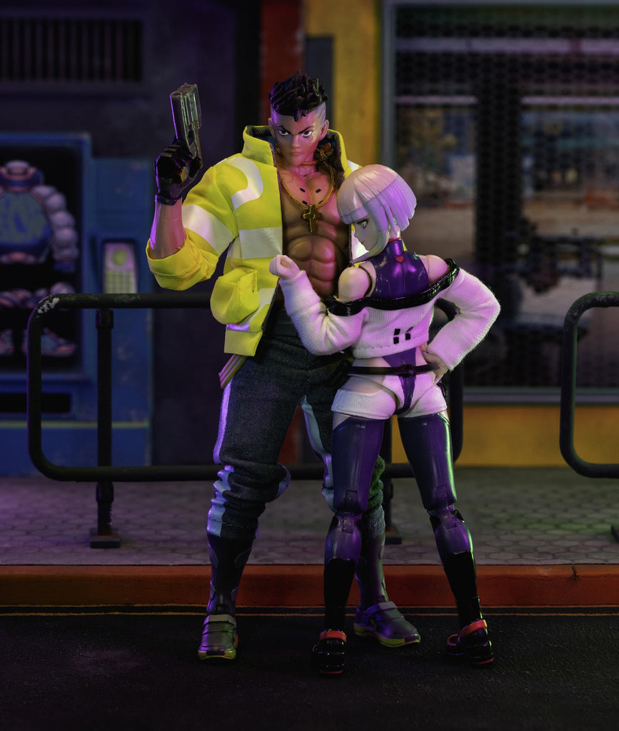 Jada Cyberpunk Edgerunners Lucy - 1:12 Scale Action Figure - 5.7” Highly Articulated Collectible with Accessories - Ages 15+ - Soft Goods Jacket, Detailed Sculpt