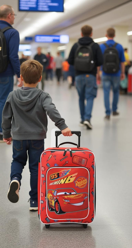 Fast Forward Cars Luggage 16" Soft Side Wheeled Pilot Case- Rolling Suitcase 16x12x5