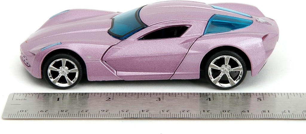 Pink Slips 1:32 W2 2009 Chevy Corvette Stingray Concept Die-Cast Car, Toys for Kids and Adults(Dusty Purple)