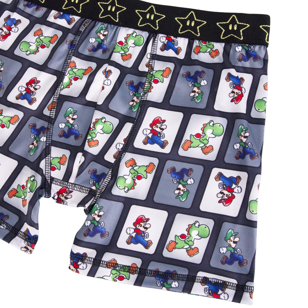Nintendo Super Mario Boxer Briefs with Mario, Luigi, Toad, Yoshi, Peach & Bowser, Size 2/3T-12