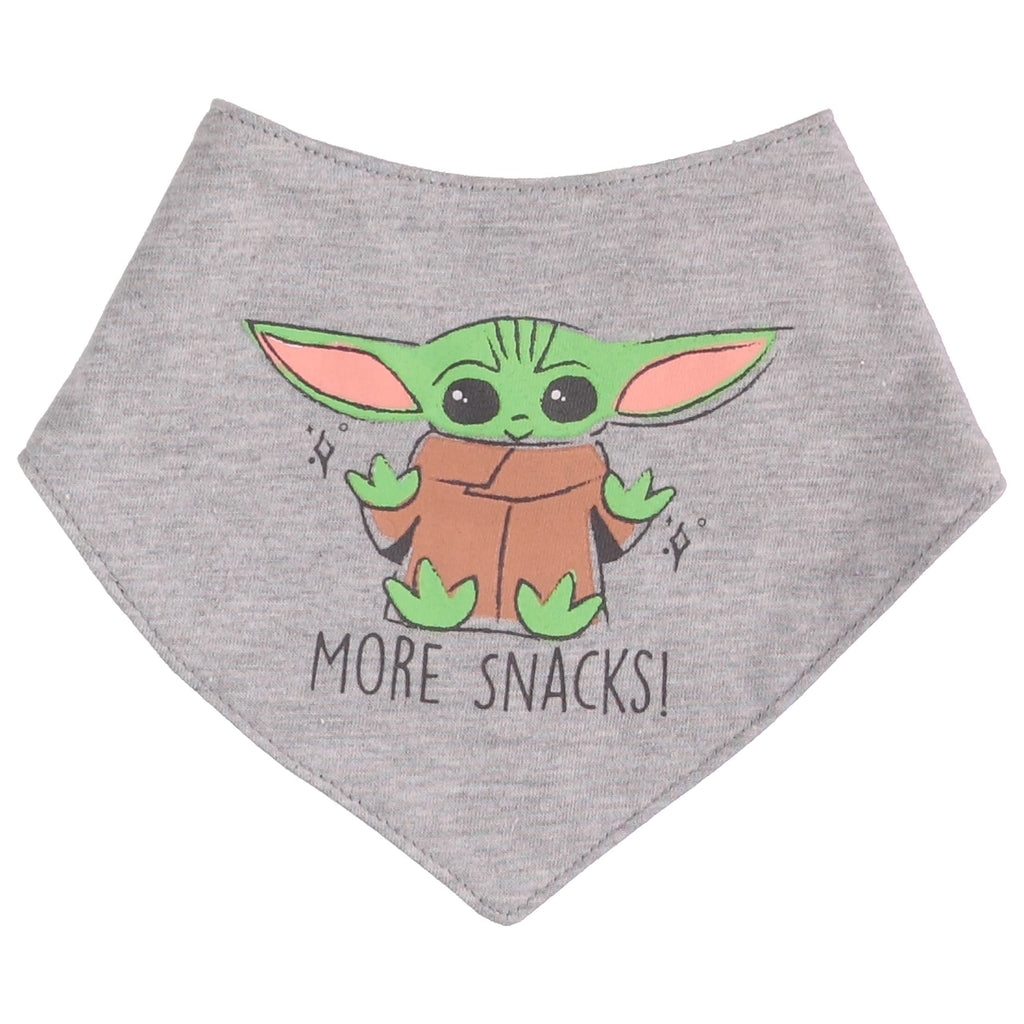 STAR WARS Baby Yoda Boys' 3 Piece Long Sleeve Bodysuit Pull-on Pants and Accessory (Green/White/Grey, 6-9 Months)