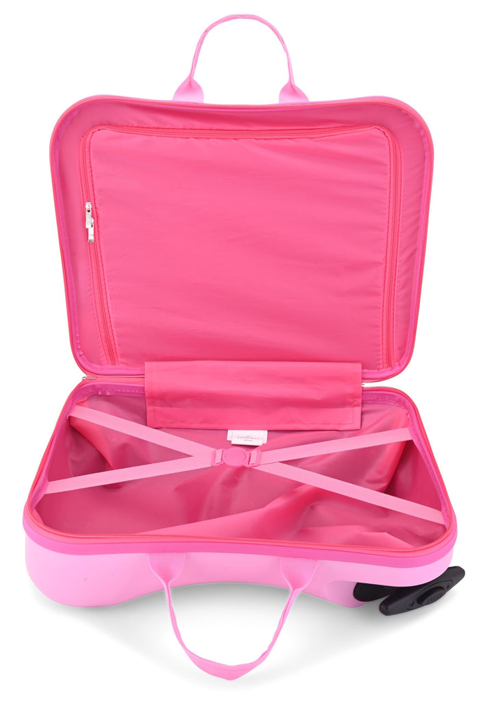 Disney Princess Ride-On Kids Suitcase - 18" Tow-Along Toddler Luggage - Tiana Moana Ariel Cinderella Snow White Carry-On Cute Bag with Wheels 18"x10"x14.5"