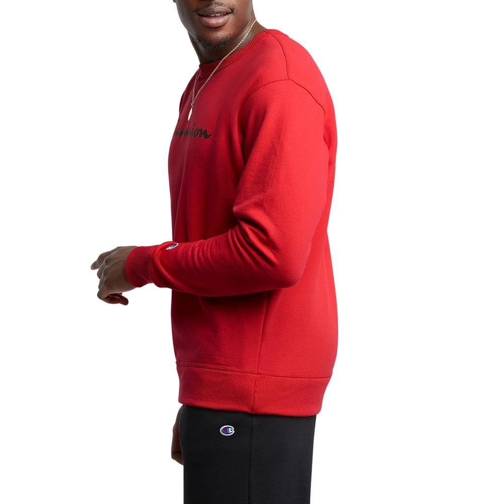 Champion Crewneck, Powerblend Fleece, Hoodie Sweatshirt for Men, Logo (Reg Tall), Oxford Gray Script, 3X-Large Big