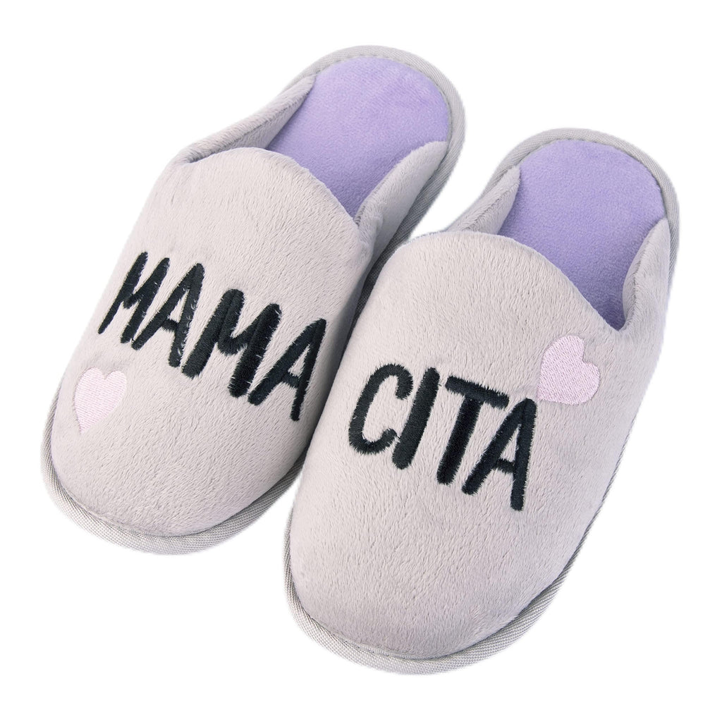 Handcraft Staycation NYC Ladies Funny Quote Scuff Slipper, Plush Non Slip House Slippers for Women, Comfy Soft Sole Bedroom Shoes