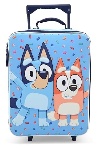 Fast Forward Bluey 16" Soft Luggage - Cute & Durable Carry-On Suitcase for Travel 16X12X5