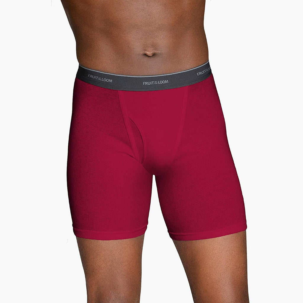 Fruit of the Loom Men's No Ride Up Boxer Brief Multipacks, Colors may vary