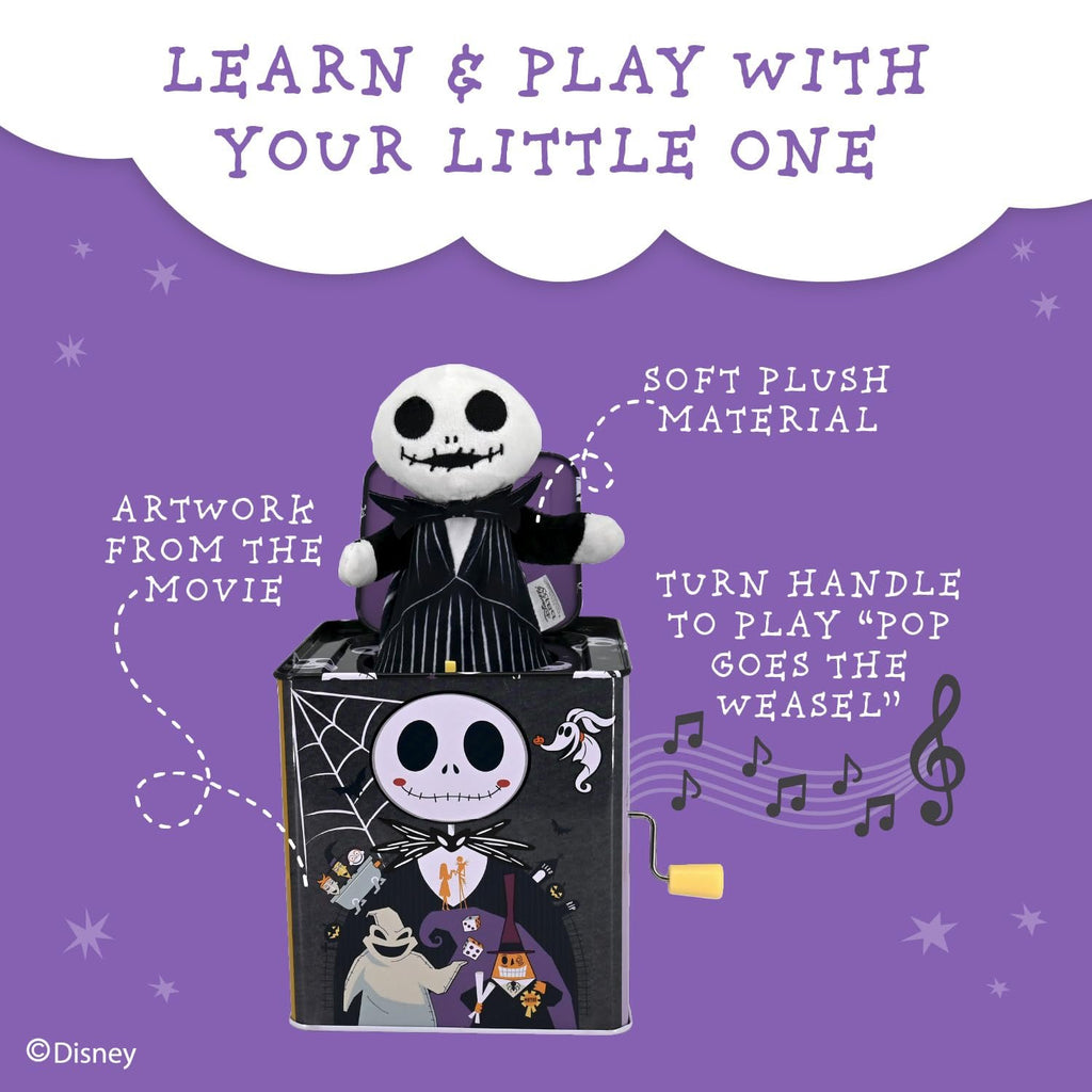 KIDS PREFERRED Disney Baby The Nightmare Before Christmas Jack Skellington Classic Jack in The Box Musical Toys for Babies and Toddlers, 5 Inches