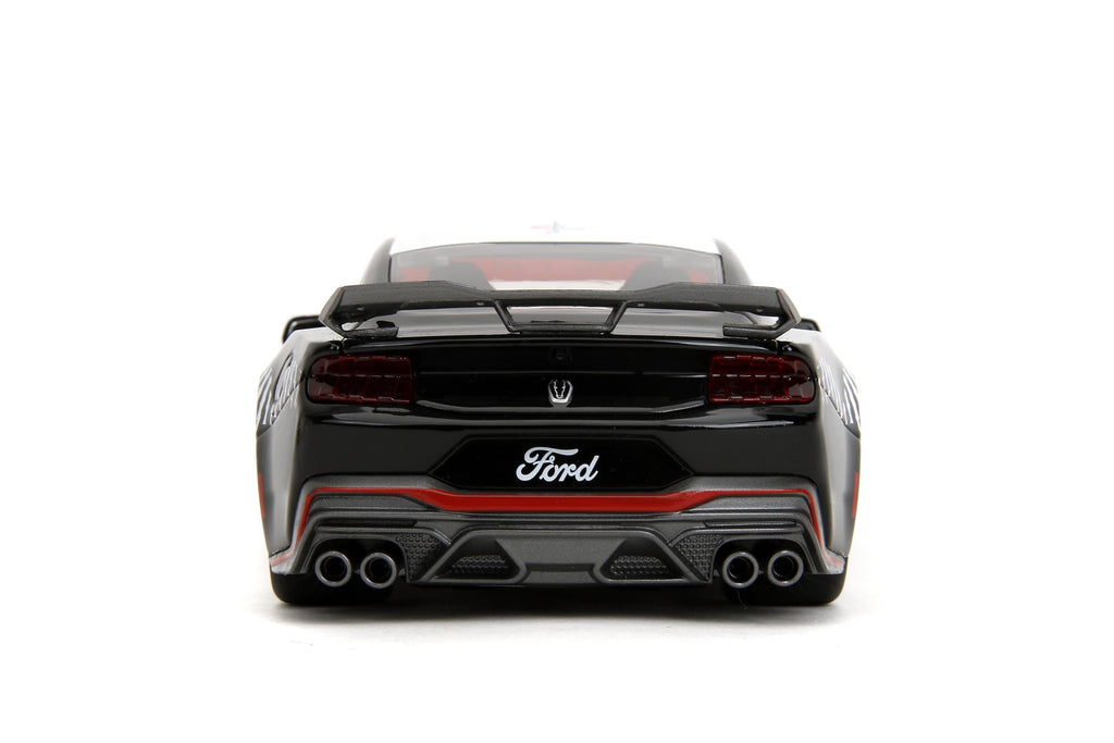 Jada Toys Bigtime Muscle 1:24 2024 Ford Mustang Dark Horse Die-cast Car – Opening Doors, Hood, Trunk, Rubber Tires(Glossy Black)