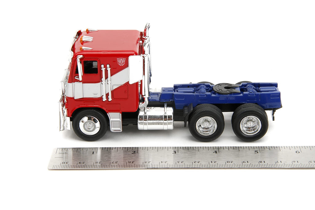 Jada Transformers Rise of The Beast 1:32 Optimus Prime w/Robot On Chassis Die-Cast Car, Toys for Kids and Adults