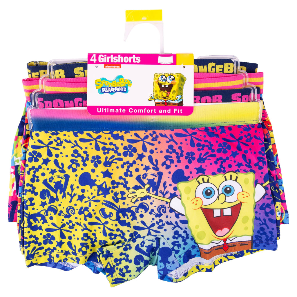 SPONGEBOB SQUAREPANTS girls Exclusive 4-pack Girl Short Underwear in Sizes 4, 6, 8 and 10