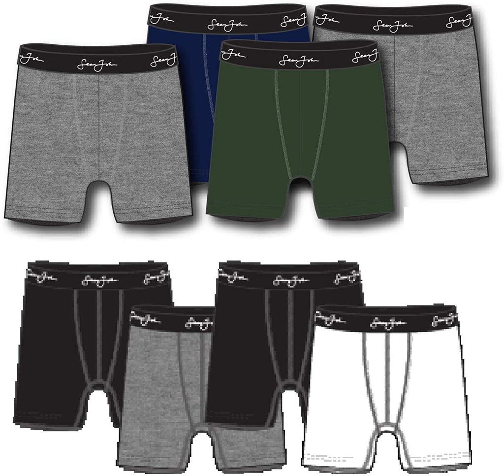 Sean John Mens Athletic Underwear - 8-Pack Stretch Athletic Boxer Briefs Training Breathable Athletic Fit No Fly