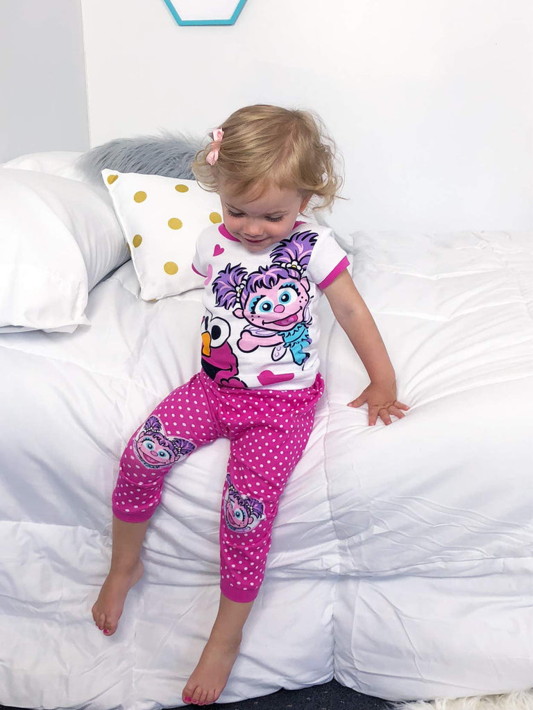 Sesame Street Elmo and Abby Cadabby Toddler Girls Cotton Pajamas Set