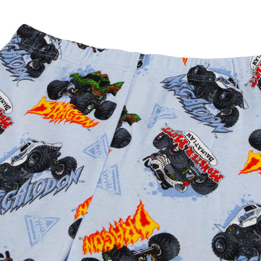 Monster Jam Boys' 4-Piece Snug-fit Cotton Pajama Set, Soft & Cute for Kids, SUMMER JAM, 4