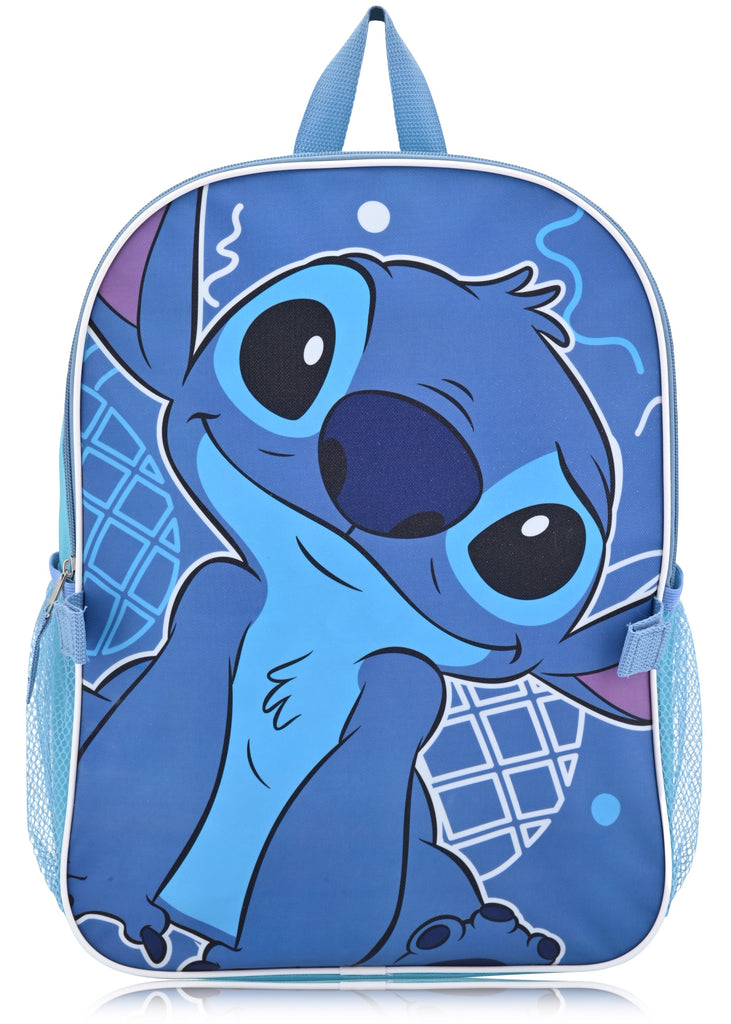 Stitch Fast Forward Disney 16" Backpacks With Lunch Bag - Licensed Characters Kids Schoolbag