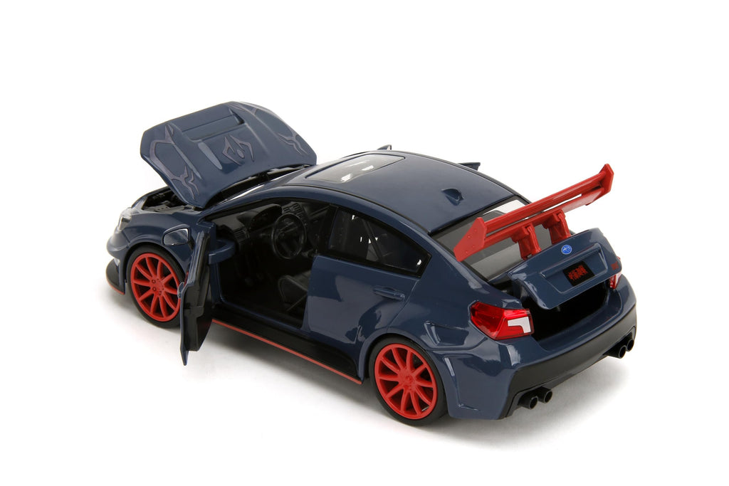 Jada Toys 2016 Subaru WRX STI w/Yuji Itadori Die-Cast Figure, Jujutsu Kaisen 1:24 Scale Collectible Car – Opening Doors, Hood & Trunk