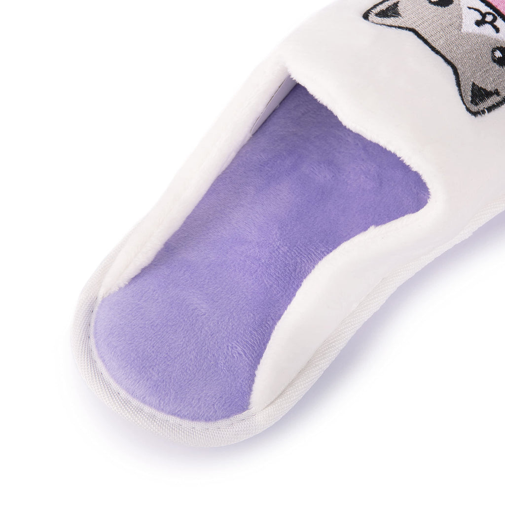 Handcraft Staycation NYC Ladies Funny Quote Scuff Slipper, Plush Non Slip House Slippers for Women, Comfy Soft Sole Bedroom Shoes