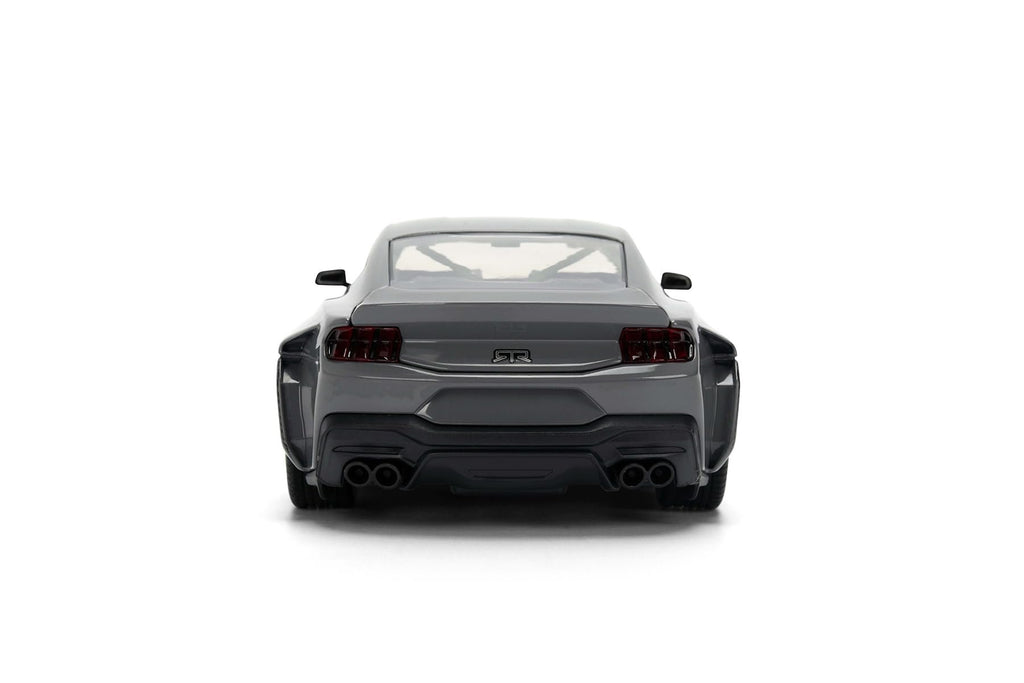 Jada Toys Bigtime Muscle 1:24 2024 Ford Mustang RTR Spec 5-D - Opening Doors, Hood, Trunk, Rubber Tires, (Glossy Gray)