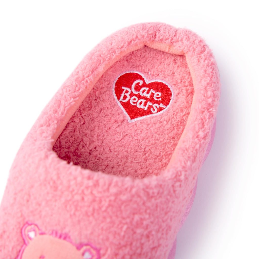 Care Bears Unisex Cozy Plush Memory Foam Indoor Outdoor Soled Slipper in Sizes S-XL, Cheer Bear-Pink Terry Clog, Large Women