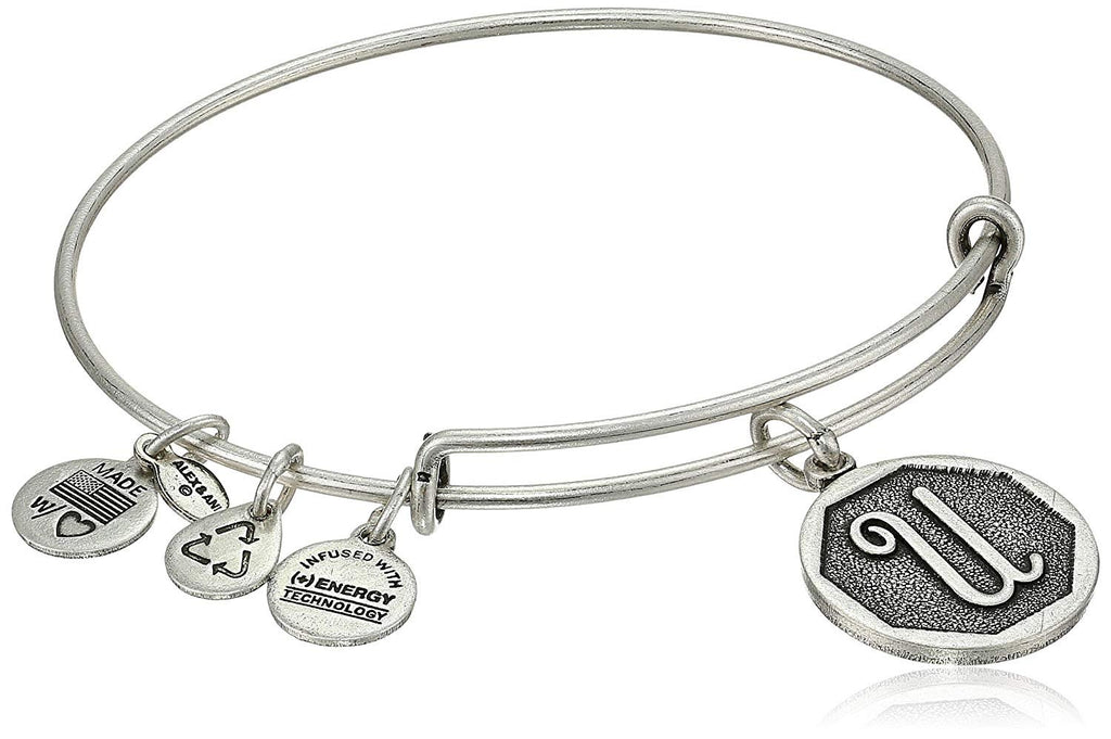 Alex and Ani Initial Expandable Wire Bangle Bracelet, 2.5"
