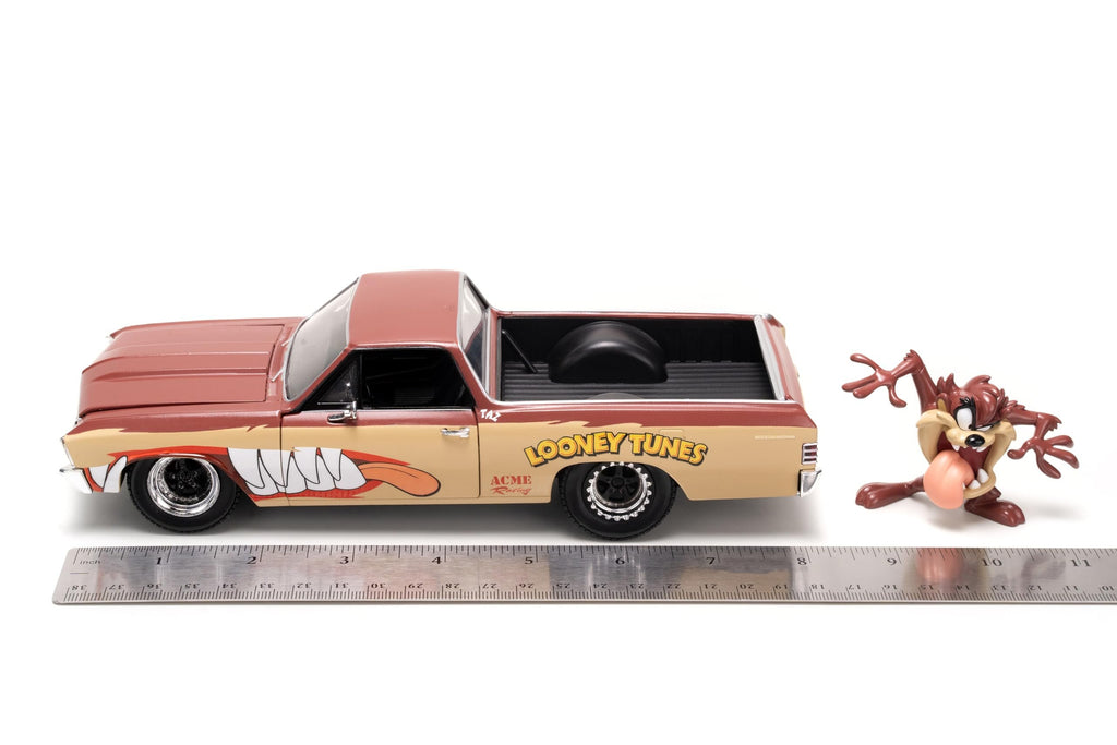 Looney Tunes 1:24 1967 Chevy El Camino Die-Cast Car & 2.75" Tasmanian Devil Figure, Toys for Kids and Adults
