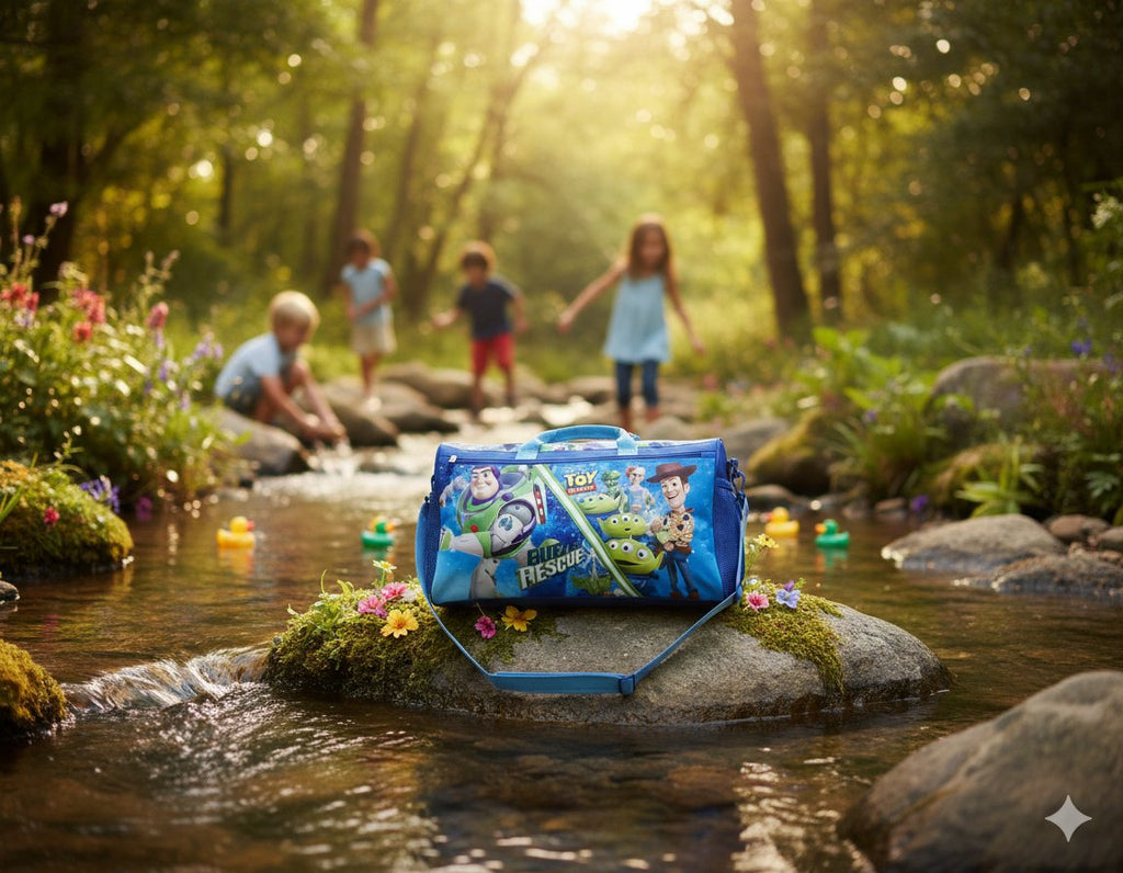 Disney Moana Kids Duffle Bag 16.5" – Travel & Sports Bag with Zipper Pocket, Mesh Side Pockets & Shoulder Strap