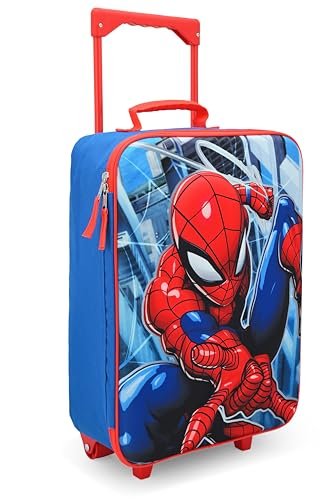 Fast Forward Spiderman Boys 16" Soft Luggage - Cute & Durable Carry-On Suitcase for Travel 16X12X5