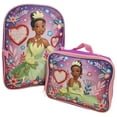 Girls Princess Tiana Full Size 16 Inch Backpack with Detachable Lunch Box