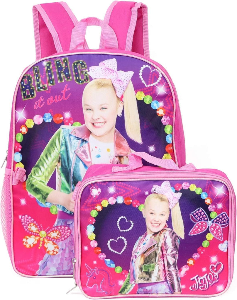 Ruz Girls Jojo Siwa 16" Backpack with Detachable Lunch bag Kids School Dance