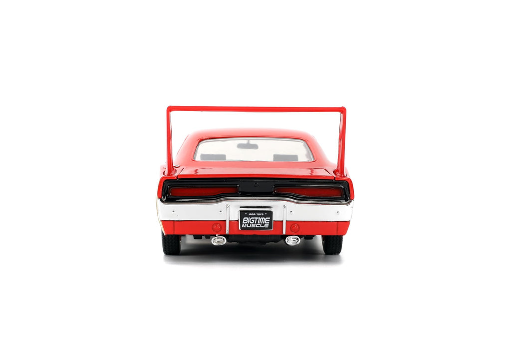 Jada Toys Bigtime Muscle 1:24 1969 Dodge Charger Die-cast Car – Opening Doors, Hood, Trunk, Rubber Tires(Red/Gold)