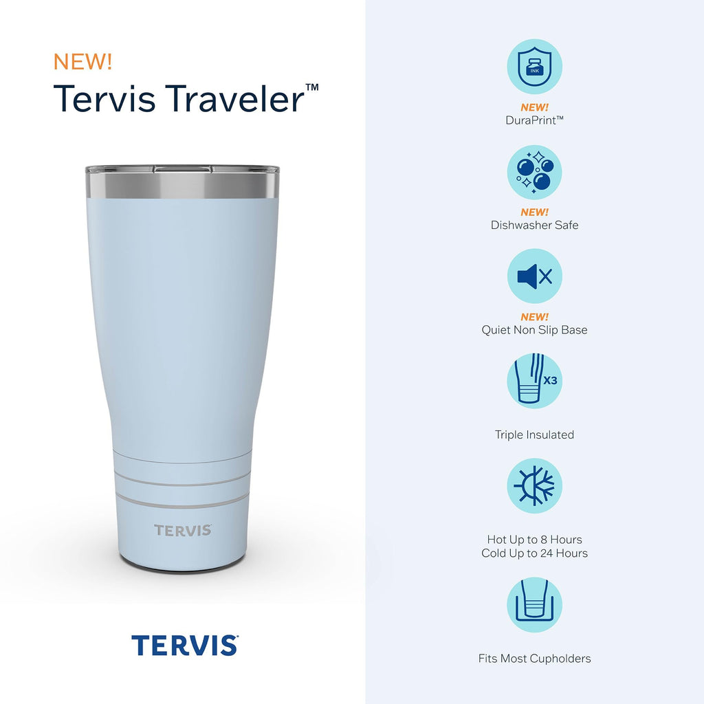 Tervis Traveler Yellowstone Dutton Ranch Triple Walled Insulated Tumbler Travel Cup Keeps Drinks Cold & Hot, 30oz, Stainless Steel