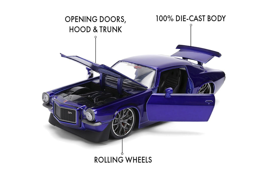 Jada 1971 Chevy Camaro Z28, Purple Toys 36592-1/24 Scale Diecast Model Car