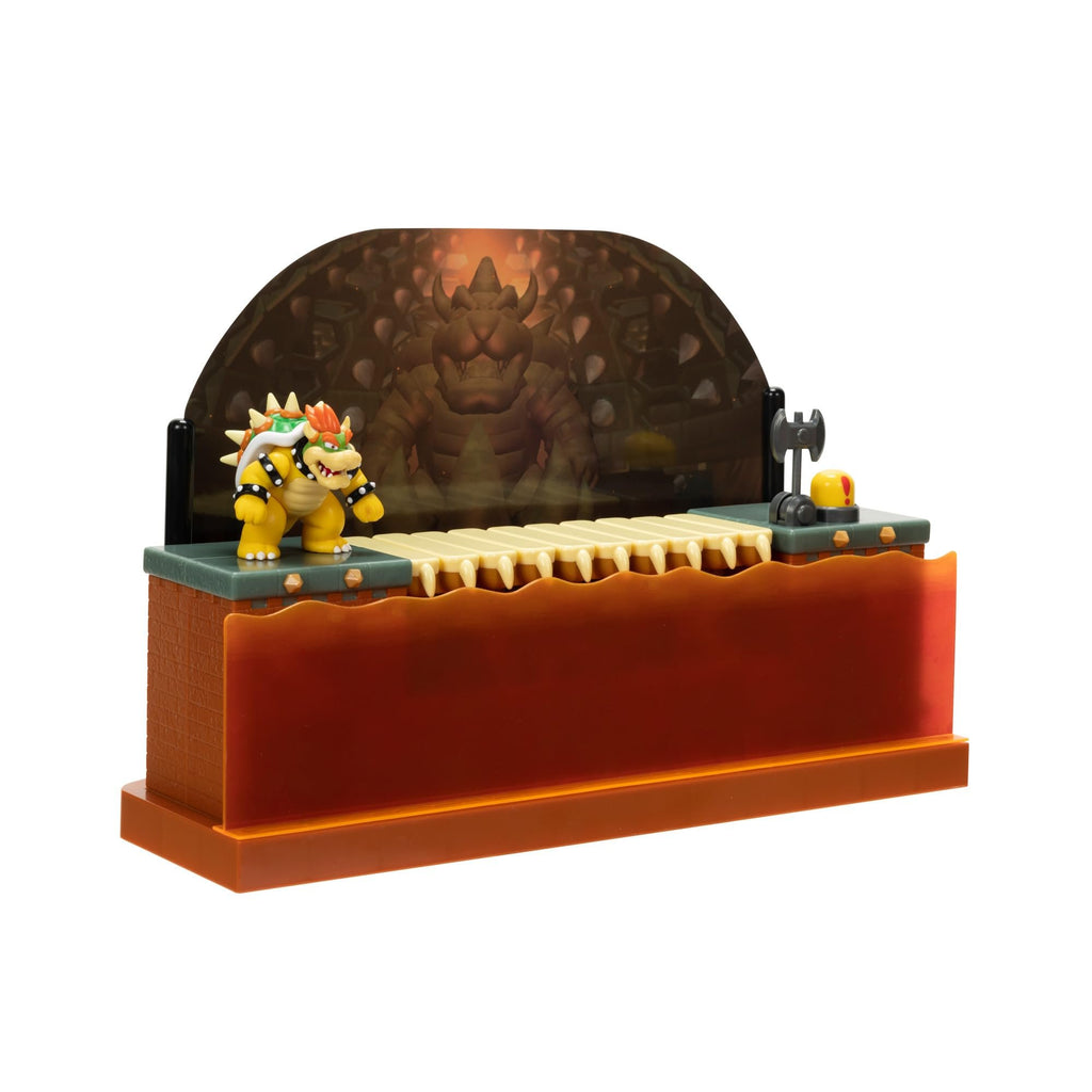 Super Mario Nintendo Deluxe Bowser Battle Playset with Lights and Sounds, 2.5 Inch Bowser Action Figure Included