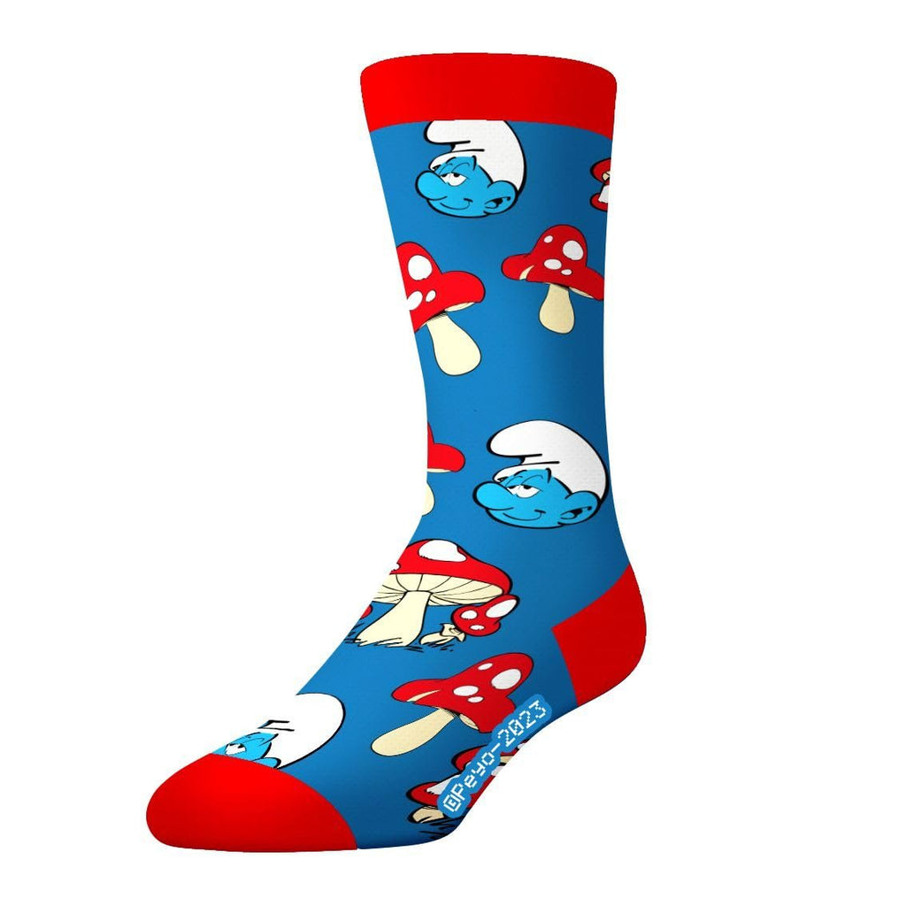 HYPNOCRAZY Original Socks The Smurfs One Size Fits All Funny Pattern Crew Socks Novelty (3 PACK)