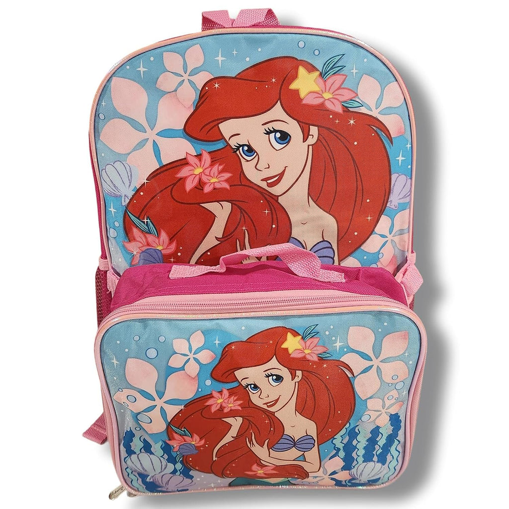 Kid's Licensed 16 Inch Backpack With Removable Lunch Box Set (Minnie Mouse Pink)