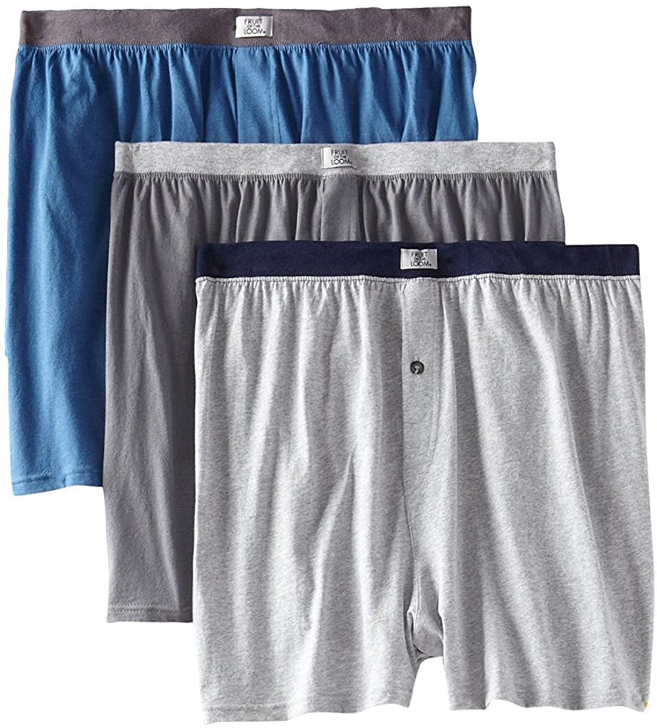 Fruit of the Loom Solid Knit Boxers 3-Pack (Colors and patterns may vary)