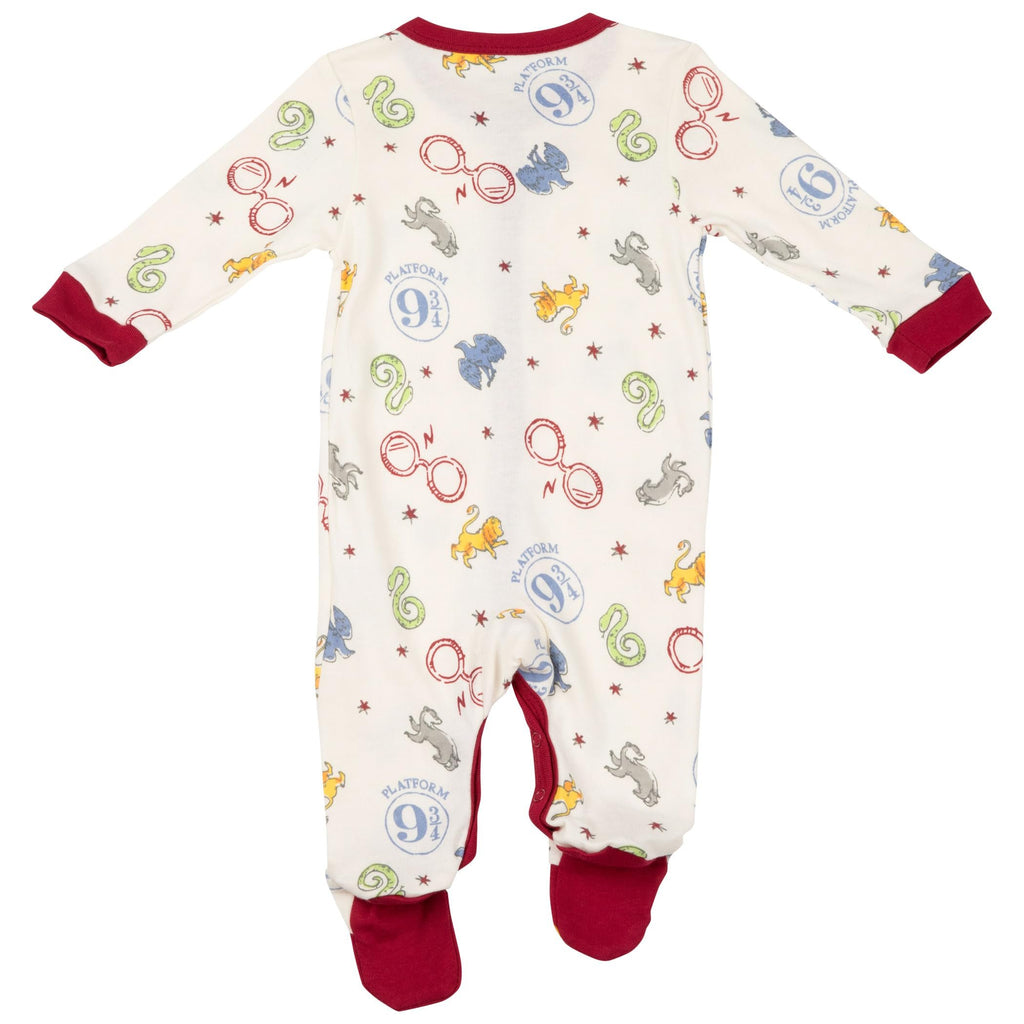 Harry Potter Classic Symbols Infant Bodysuit Pajamas Long Sleeve Baby to Infant Kids Cream