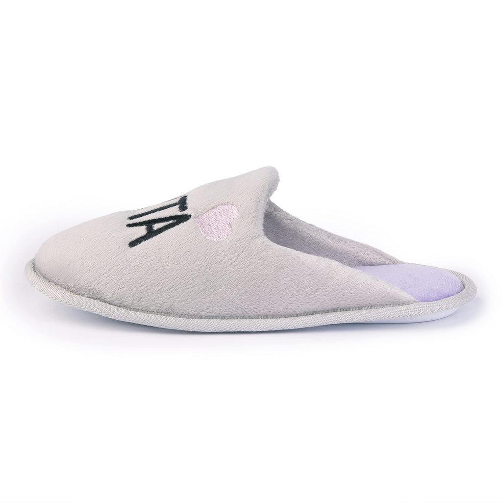 Handcraft Staycation NYC Ladies Funny Quote Scuff Slipper, Plush Non Slip House Slippers for Women, Comfy Soft Sole Bedroom Shoes