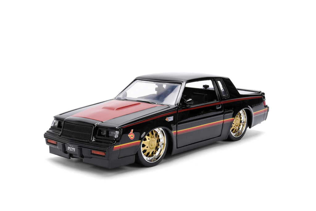 Jada Toys Bigtime Muscle 1:24 1987 Buick Grand National Die-cast Car – Opening Doors, Hood, Trunk, Rubber Tires(Glossy Black)