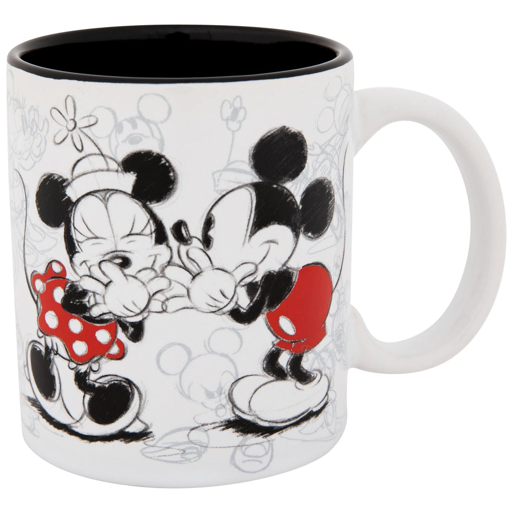 Jerry Leigh Mickey and Minnie Mouse Kissy Sketch 11oz. Mug