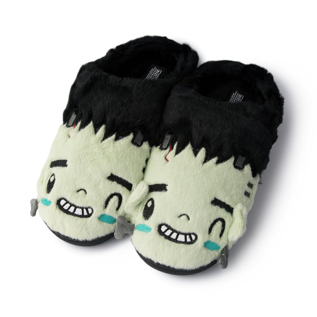Handcraft Universal Monsters Men's Plush Clog Slippers with 3D Monster Face, Black, Small